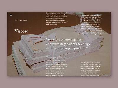 Viscose Material Sustainability Information fabrics fashion grid materials product information sustainability ui ux