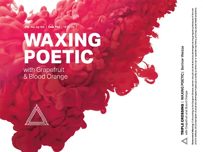 Waxing Poetic | Grapefruit Blood Orange ⟁ Triple Crossing beer beer label brewery can craft beer packaging triple crossing