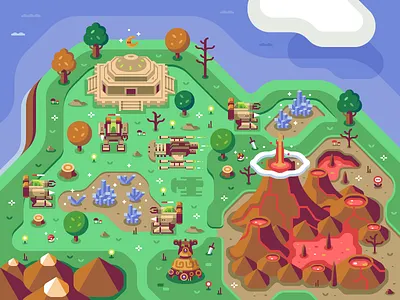 Starcraft + Death Mountain - Discord Overworld Mural guardian mario mountain nintendo pokemon spaceship starcraft volcano zelda