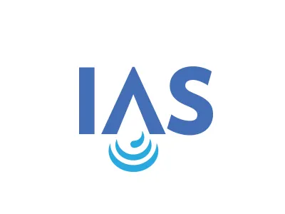 Innovative Aquatic a blue combination drop i logo negative s space water