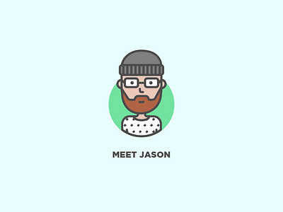 Meet Jason avatar character icon illustration line profile user vector