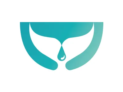 Innovative Aquatic drop gradient logo tail water whale