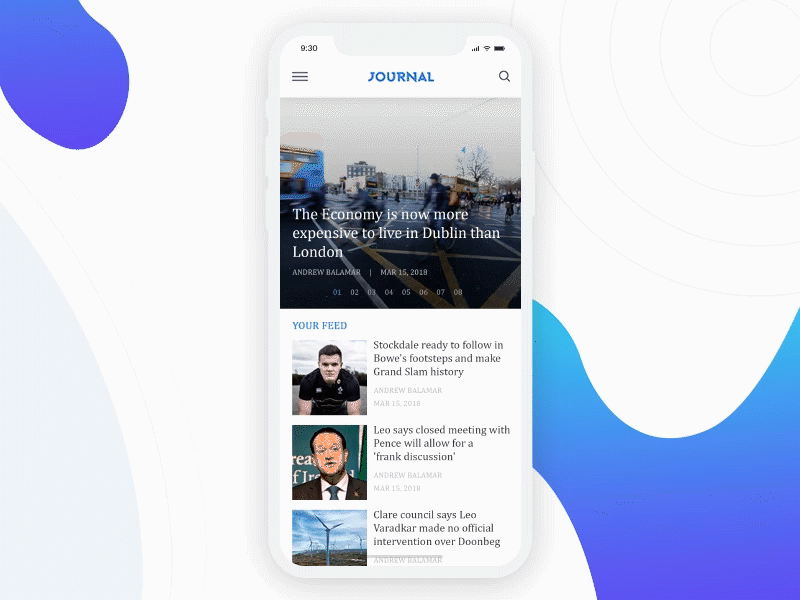 Journal webpages interaction animation interaction iphonex journal minimal news photoshop portal ui ux