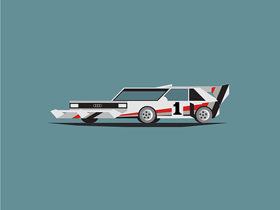 Sport Quattro audi car geometric illustration quattro race rally sport vector vehicle