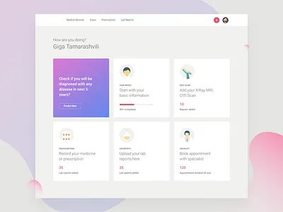 Medical Report Dashboard admin dashboard homepage icons illustration interface landing medical reports ui user ux