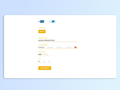 Checkout Page Credit Card challenge daily ui