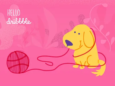 Hello Dribbble! debut first shot fur ball illustration