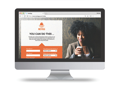 Nestegg landing page and logo mockup company field landing logo mockup page photography registration stock woman