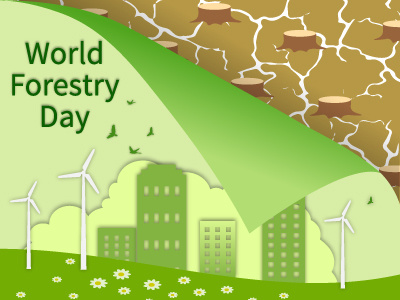 World Forestry Day deforestation forest forestry illustration land landscape world forestry day