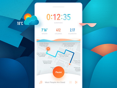 Running App app colorful run ui weather