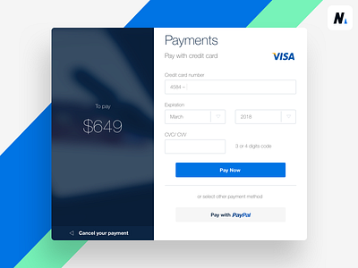 Daily UI 002 Credit Card Checkout challenge daily dailyui design designer interface niedzwiedz sign sketch ui ux webdesign