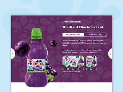 Ribena minis - Landing Page e commerce landing page product product slider uiux user experience user interface web design