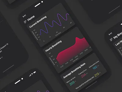 Breathing App app black breathing design fitness sketchapp ui ux