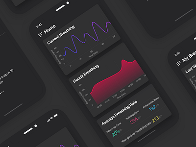 Breathing App app black breathing design fitness sketchapp ui ux