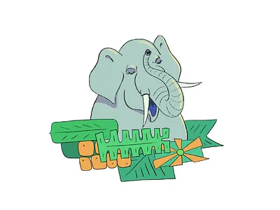Laughing Elephant animal character elephant illustration