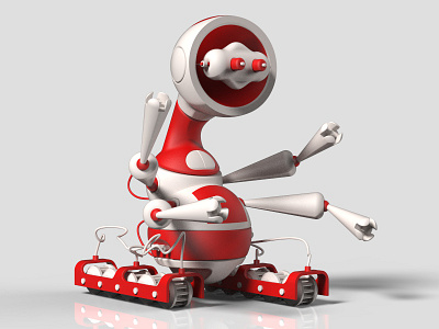 Cartoon Robot 3d concept fantasy illustration imaginary kids robot science fiction technology toy