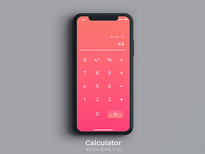 Calculator calculator daily ui iphone photoshop xd