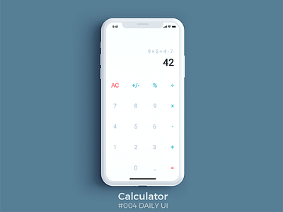 Calculator calculator daily ui iphone photoshop xd