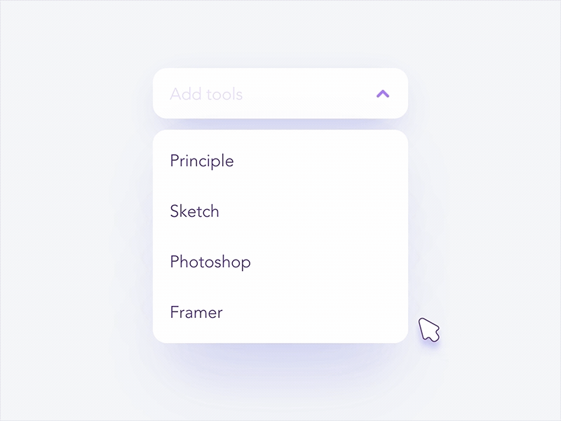 Graphics Editor Selection Drop-Down drop down dropdown framer hover interact photoshop popup principle sketch tool ui ux