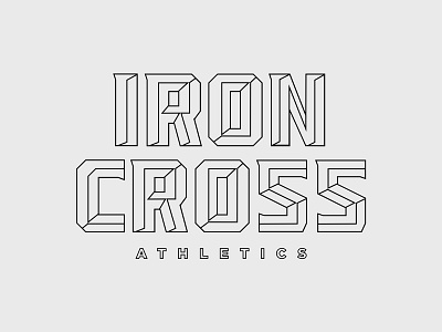 Iron Cross Type Outlined athletics fitness gym iron cross logo orlando training wordmark