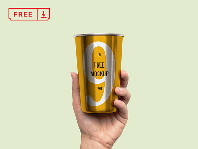 Hand Holding Metal Cup branding cup download free freebie identity metal metalcup mockups psd stationery typography