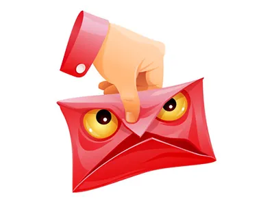 Control Of Notifications android app application character control envelope hand holds icon mascot red vector