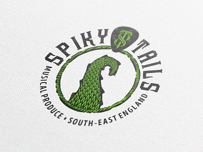 Spiky Tails badge branding illustration lettering mock music production typography