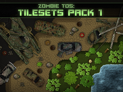 TDS: Zombie Tilesets 2d characters gamedev monster sprite tds war zombie