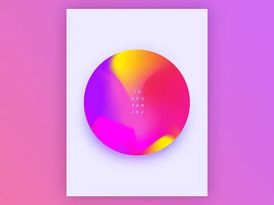 Ik Hou Van Jou abstract design love poster warm