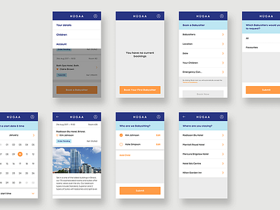 Hugaa - Mobile Web App Designs app design art direction mobile app ui design user interface