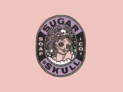 Sugar & Skull Soap Co. illustration logo soap