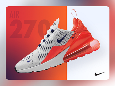 Nike Air 270 Card air 270 card layout modern new nike product shoe shop ui ux web