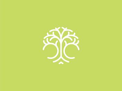 Tree Logo circle green illustration life logo mark symmetrical tree white