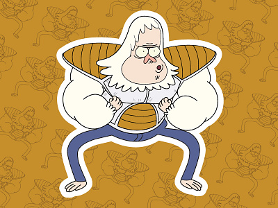 Skips X Dragon Ball Saiyan Armor cartoons dragon ball illustration mashup mashups regular show saiyan skips smash stickers vector
