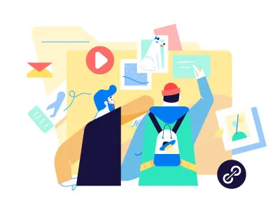 Share your folder with a friend folder friends illustration share