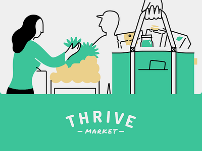 Organic Grocery food goods illustration market thrive