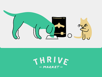 Pets cat dog food illustration market thrive