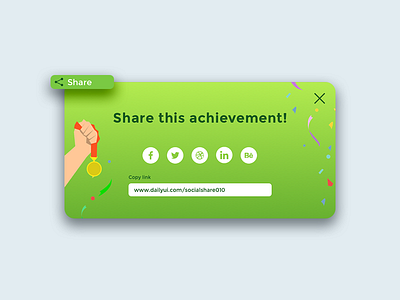 Social Share #dailyui #010 daily ui design desktop interface web