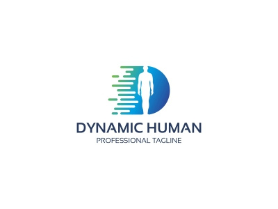 Dynamic Human Logo body care chemistry cure drug fit gym health healthy hospital human identity