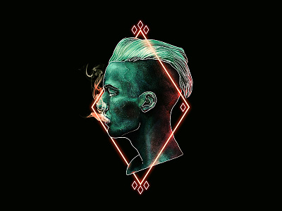 8diamonds 8 artwork card diamonds face illustration lotdcollab neon smoke