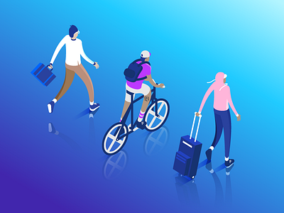 BounceX characters adobeillustrator characterdesign cloud creativecloud cycling illustration isometric marketingcloud tech travel vector vectorart