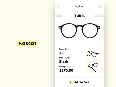 Eyeglasses app app ecommerce glasses mobile optics ui