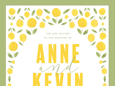 Citrus Invite bright citrus floral invite lemon spring stationery summer typography wedding wedding invite