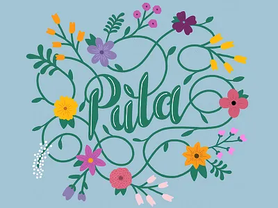 Puta calligraphy curse word flourishes flowers handlettering illustration lettering ligatures script sketch swashes swirl