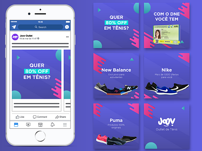 Facebook Ad - Carrossel ad carousel facebook mockup outlet shoes