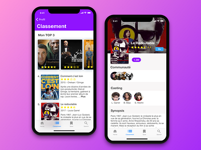 Movies iOS app on iPhone X app application ios iphone iphone x library mockup movie movies rank ranking
