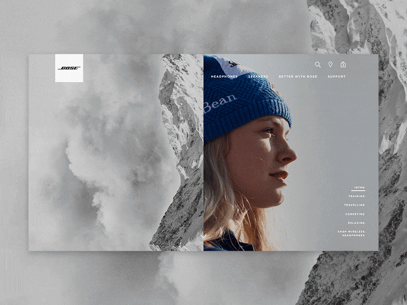 Concept Landing Page bose ui ux web web design