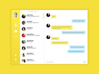 Daily UI Challenge #013 - Direct Messaging 013 challenge daily dailyui desktop direct messaging people ui yellow