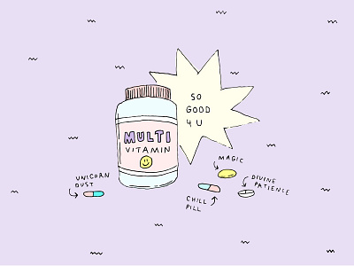 Vitamins illustration purple vitamins