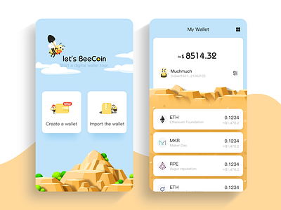 Beecoin UI cartoon ui